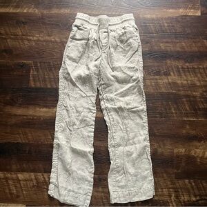 Quince Natural Linen-Blend Drawstring Trousers